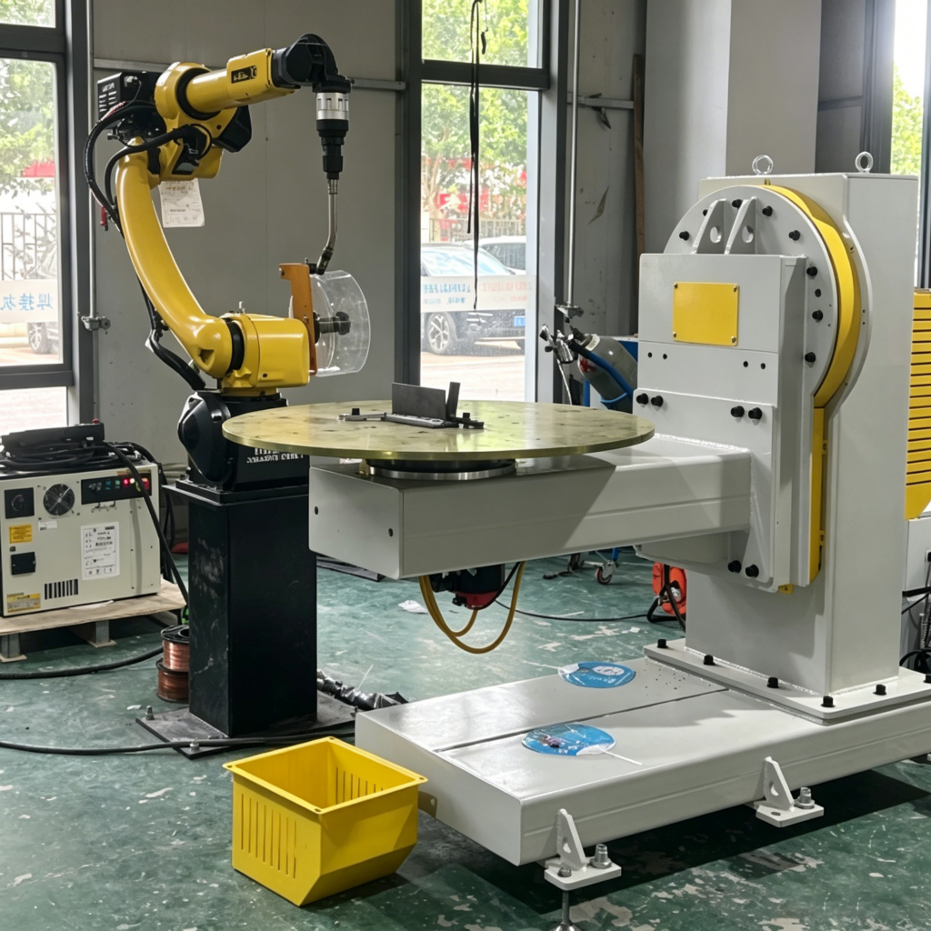 Custom Robotic Welding Line Solution with Positioner Delivered for Client Production Upgrade